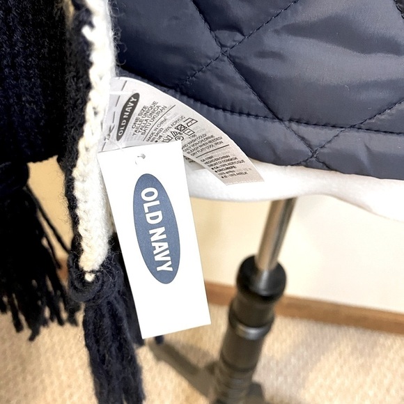 NWT Old Navy Warm Knit Fair Isle Scarf || 80” Long || Ivory w/ Pink Blue Green - Picture 10 of 14